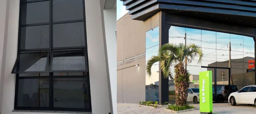 Fachada pele de vidro — Comércio • Av. Júlio de Castilhos, Centro, executado pela Caxias do Sul Vidros